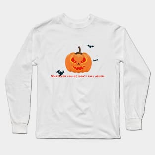 Halloween Pumpkin with little Bats Long Sleeve T-Shirt